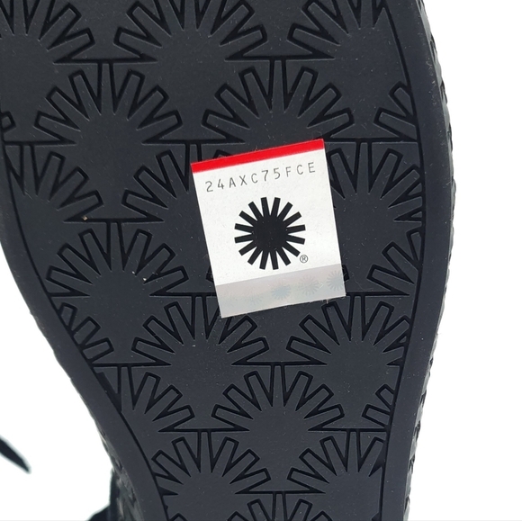 UGG Women's Kennadi Fringe Bootie Casual Winter Black Suede Zip Flat Boot Size 7 - Picture 9 of 11